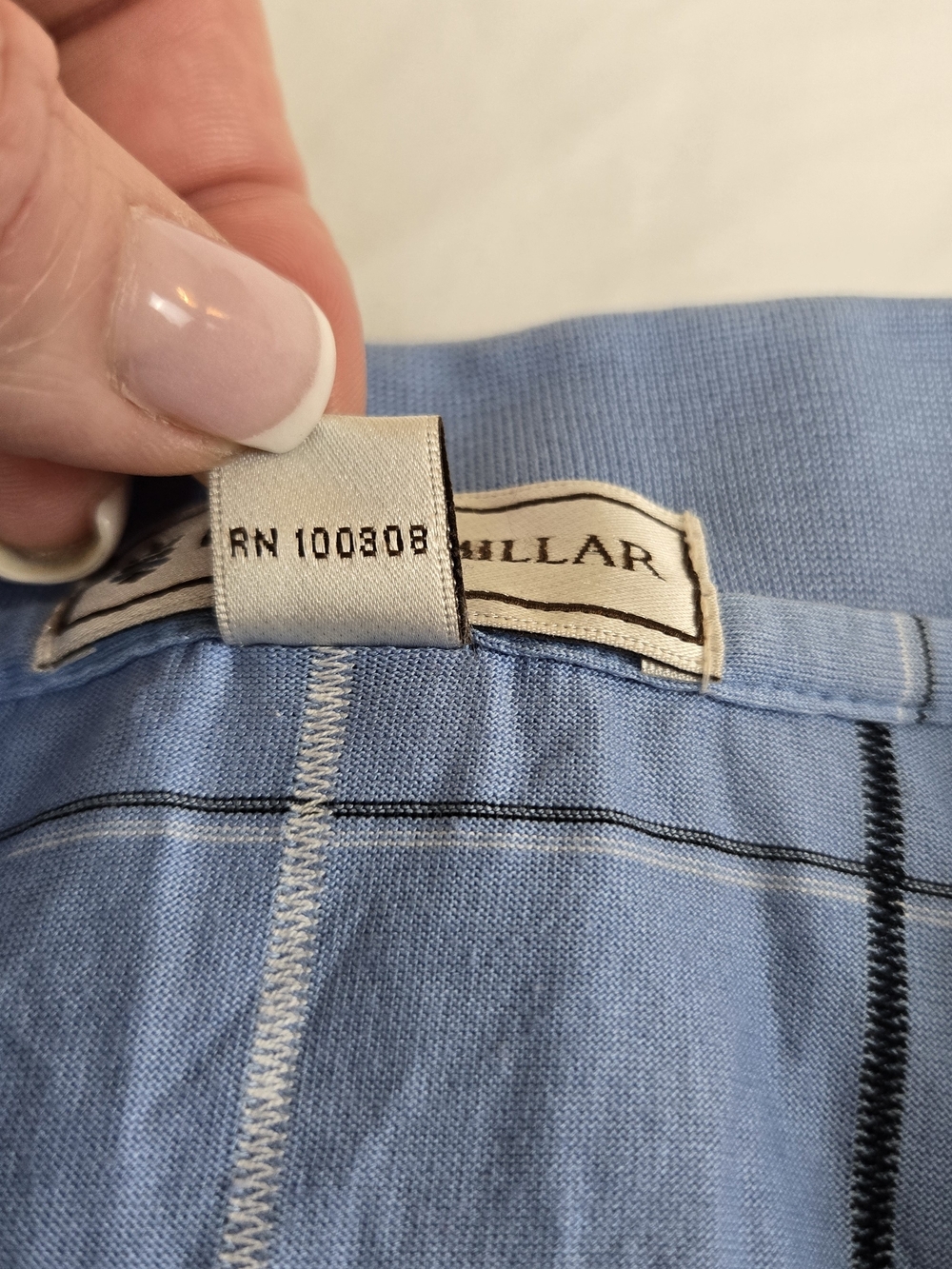 Peter Millar Men's Large Blue Plaid Golf Polo 100% Cotton Short Sleeve - Picture 6 of 9